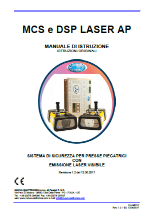 Manuale di istruzione per fotocellule di sicurezza presse piegatrici DSP AP e PLC di di sicurezza MCS